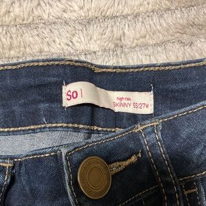 SO Women's High Rise Jeans - Dark Blue